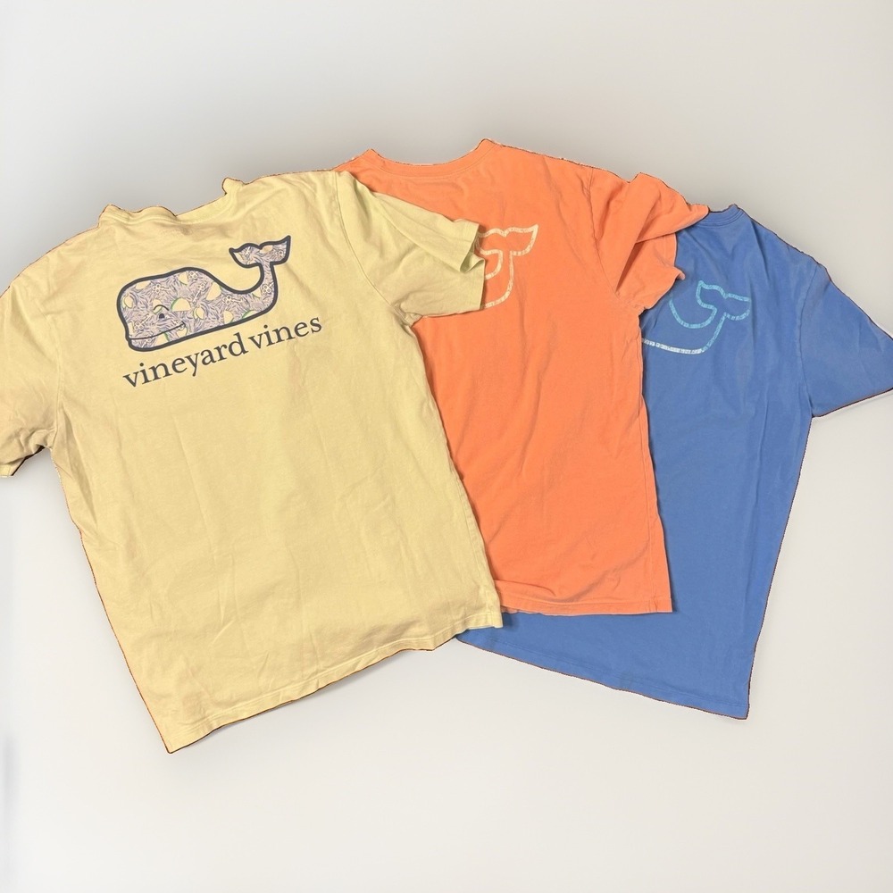 Vineyard Vines Short-sleeve Pocket Tee Whale Logo Bundle of 3 Size Large L